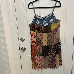Patchwork Spaghetti Strap Dress